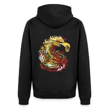 Sankofa Symbol Adinkra Ghana Pan African Colors - Unisex Premium Organic Zip Hoodie - black - Back - Nico (187cm)