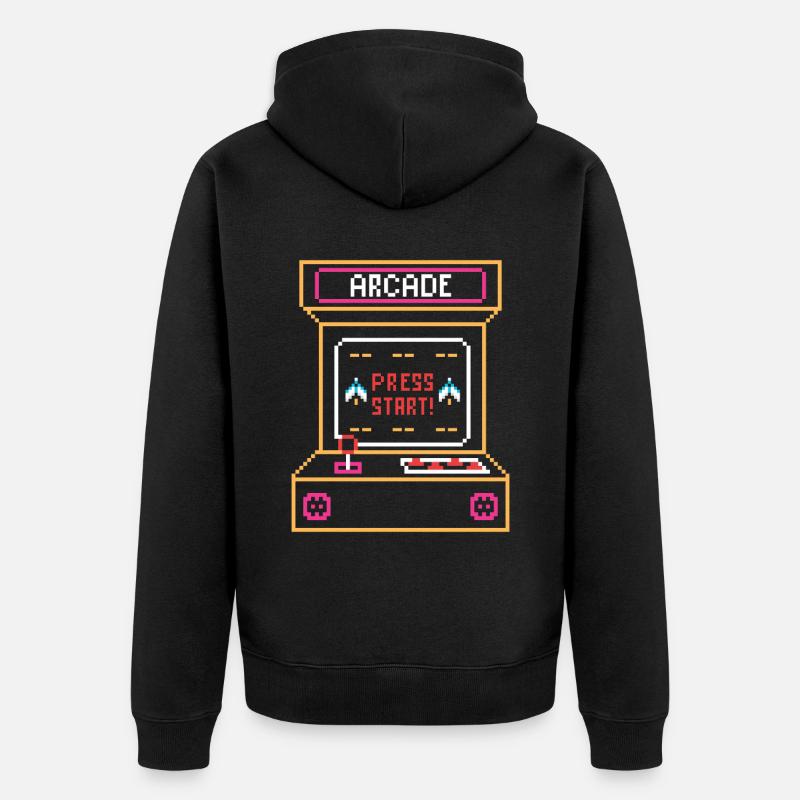 Machine d’arcade rétro - Veste à capuche bio Premium Unisexe - noir