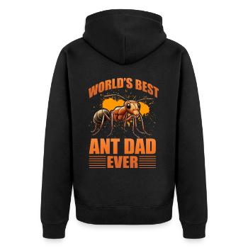 World's best Ant Dad ever - Unisex Premium Organic Zip Hoodie - black - Back - Nico (187cm)