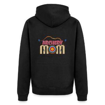 Bogenschießen - Unisex Premium Bio Zip Hoodie - Schwarz - Hinten - Nico (187cm)