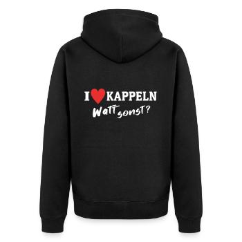 I Love Kappeln Stadt - Unisex Premium Bio Zip Hoodie - Schwarz - Hinten - Nico (187cm)