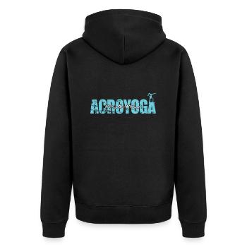 Acroyoga Mom Sport Fitness Balance - Unisex Premium Organic Zip Hoodie - black - Back - Nico (187cm)