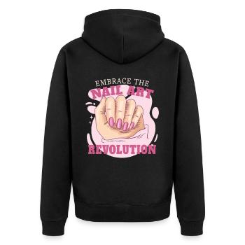 Funny Nail Art Revolution Manicurist Manicure Arti - Unisex Premium Bio Zip Hoodie - Schwarz - Hinten - Nico (187cm)