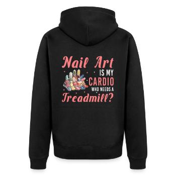 Funny Cardio Nail Polish Art Manicurist Fingernail - Unisex Premium Bio Zip Hoodie - Schwarz - Hinten - Nico (187cm)
