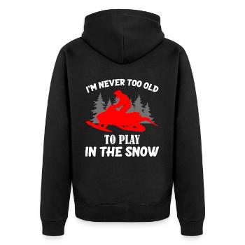 Schneemobil Lustiges Schneemobilfahren Schnee Winter - Unisex Premium Bio Zip Hoodie - Schwarz - Hinten - Nico (187cm)