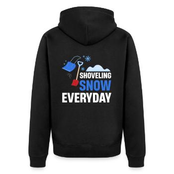 Everyday Snow Shovel Shovel Pajamas - Unisex Premium Organic Zip Hoodie - black - Back - Nico (187cm)
