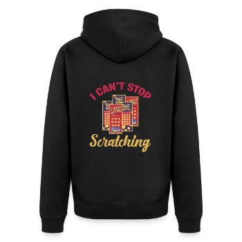 Ich Kann Nicht Aufhören, Lustige Lotteriespieler - Unisex Premium Bio Zip Hoodie - Schwarz - Hinten - Nico (187cm)