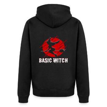 Magische Dunkle Kunst Okkulte Hexen Designs - Unisex Premium Bio Zip Hoodie - Schwarz - Hinten - Nico (187cm)