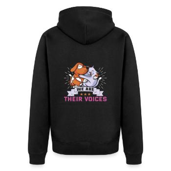Hunderettungs Designs Für Tierrechtsaktivisten - Unisex Premium Bio Zip Hoodie - Schwarz - Hinten - Nico (187cm)