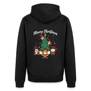 Merry Christmas - Unisex Premium Bio Zip Hoodie - Schwarz - Hinten - Nico (187cm)