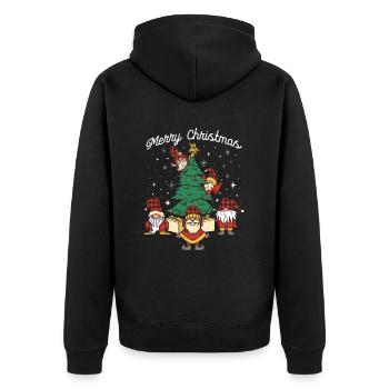Merry Christmas - Unisex Premium Bio Zip Hoodie - Schwarz - Hinten - Nico (187cm)