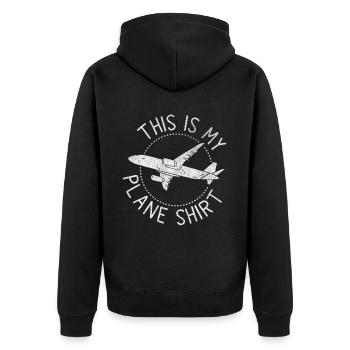 Vacation Travel Quote - This Is My Plane - Unisex Premium Organic Zip Hoodie - black - Back - Nico (187cm)