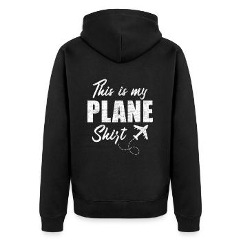 Vacation Travel Quote - This Is My Plane - Unisex Premium Organic Zip Hoodie - black - Back - Nico (187cm)