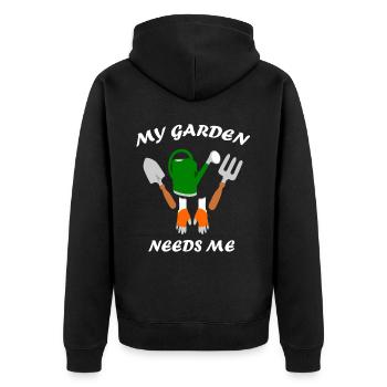 Jardinage Jardinage Aménagement paysager Jardinier - Veste à capuche bio Premium Unisexe - noir - Dos - Nico (187cm)