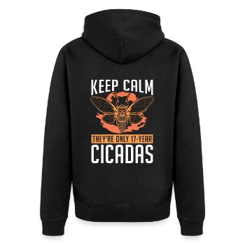 Entomologist Keep Calm They're Only Bug Catcher - Unisex Premium Organic Zip Hoodie - black - Back - Nico (187cm)