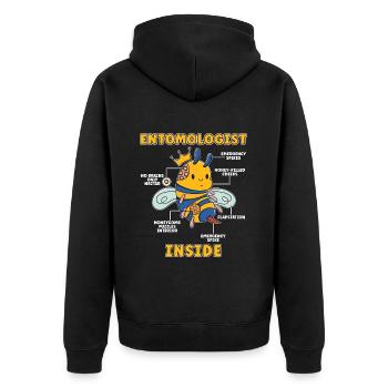 Entomologist Inside Insect Collecting Bug Hunters - Unisex Premium Bio Zip Hoodie - Schwarz - Hinten - Nico (187cm)