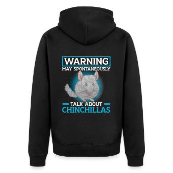 Redet über Chinchilla Nagetier Wollmaus - Unisex Premium Bio Zip Hoodie - Schwarz - Hinten - Nico (187cm)