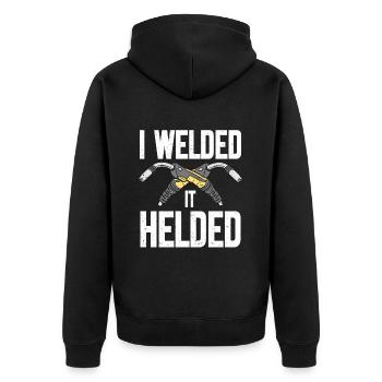 Welder Gift Profession Saying Welder - Unisex Premium Organic Zip Hoodie - black - Back - Nico (187cm)