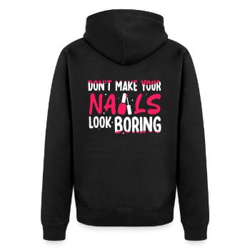 Funny Nail Artist Saying Nail Technician Manicure - Unisex Premium Bio Zip Hoodie - Schwarz - Hinten - Nico (187cm)