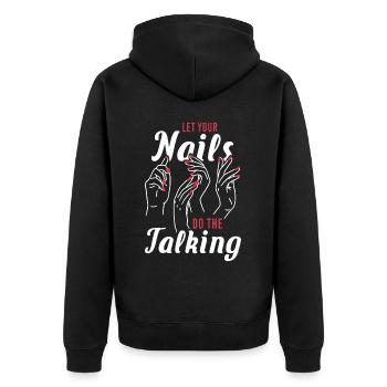 Funny Nail Technician Nail Stylist Manicurist Sayi - Unisex Premium Bio Zip Hoodie - Schwarz - Hinten - Nico (187cm)