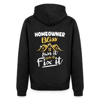 Home Owners Home Purchase - Unisex Premium Organic Zip Hoodie - black - Back - Nico (187cm)