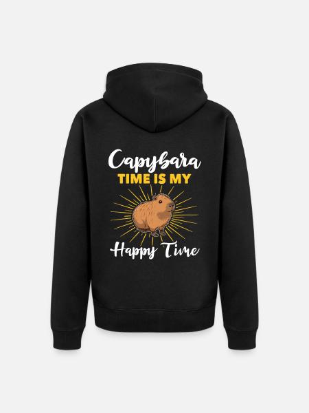 Funny Capybara Sayings - Unisex Premium Organic Zip Hoodie - black
