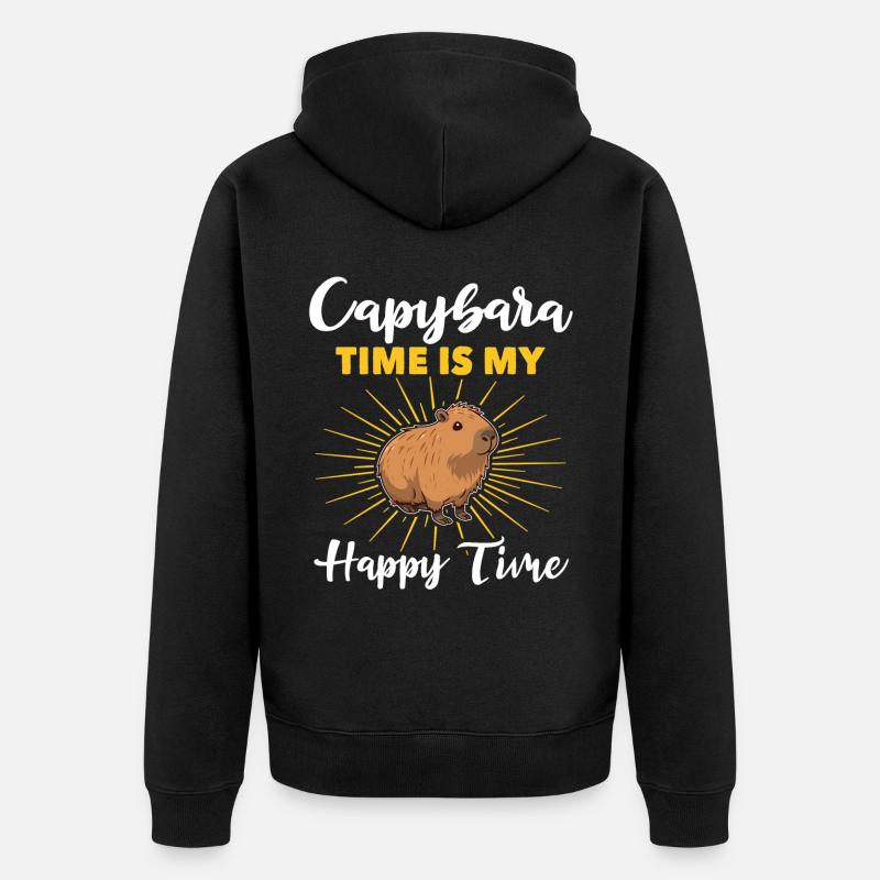 Dictons Capybara drôles - Veste à capuche bio Premium Unisexe - noir