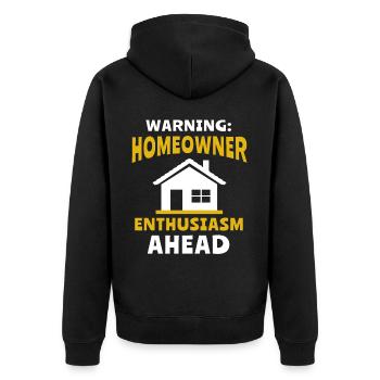 Home Owners Home Purchase - Unisex Premium Organic Zip Hoodie - black - Back - Nico (187cm)