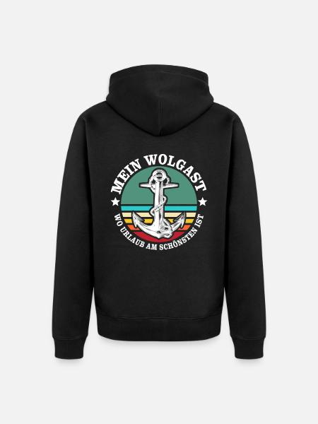 Wolgast Urlaub - Unisex Premium Bio Zip Hoodie - Schwarz