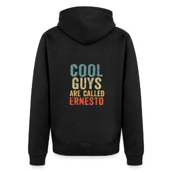 Les mecs cool s’appellent ernesto - Veste à capuche bio Premium Unisexe - noir - Dos - Nico (187cm)