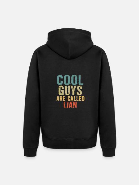 Cool guys are called lian - Unisex Premium Bio Zip Hoodie - Schwarz