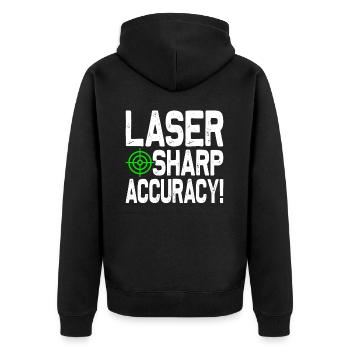 Laser Tag Spieler - Unisex Premium Bio Zip Hoodie - Schwarz - Hinten - Nico (187cm)