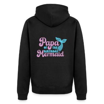 Geburtstags Party Meerjungfrau Family Matching - Unisex Premium Bio Zip Hoodie - Schwarz - Hinten - Nico (187cm)