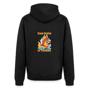 Couronne de poisson rouge de dessin animé - Fille de la reine de la natation - Veste à capuche bio Premium Unisexe - noir - Dos - Nico (187cm)