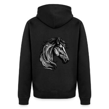 Tête de cheval - Veste à capuche bio Premium Unisexe - noir - Dos - Nico (187cm)