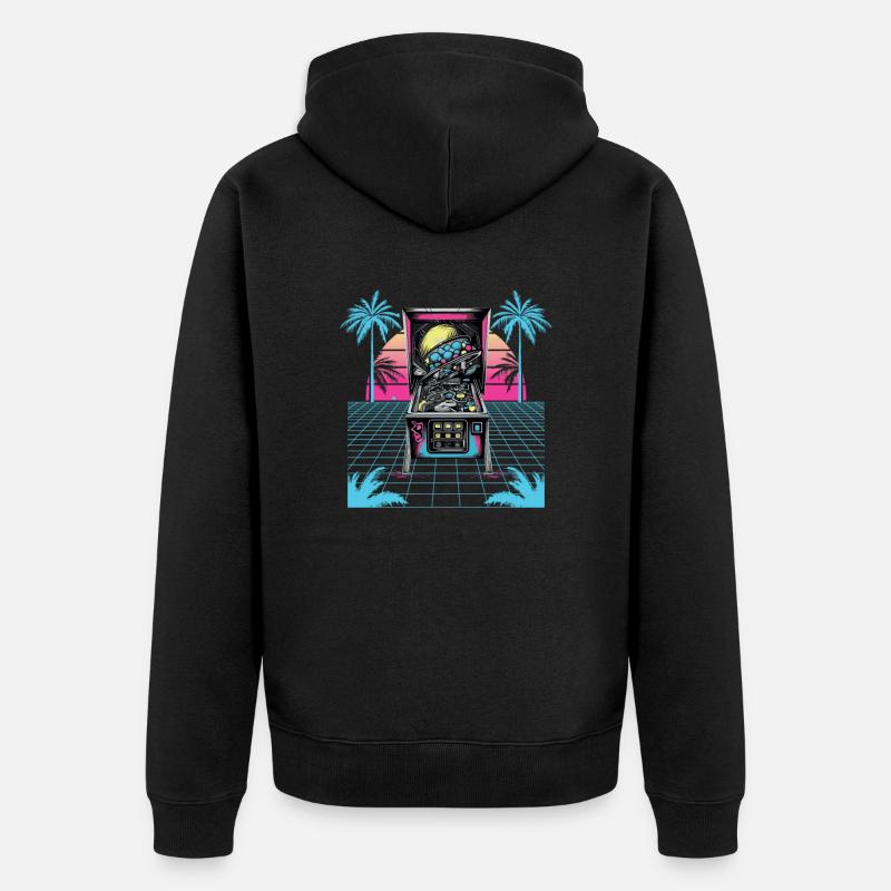 Flipper Flipperautomat Arcade Gamer Retrowave - Veste à capuche bio Premium Unisexe - noir