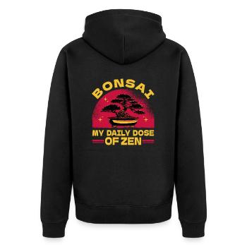 Bonsai Tree, Plants, Bonsai Tree, Funny Zen-live - Unisex Premium Organic Zip Hoodie - black - Back - Nico (187cm)