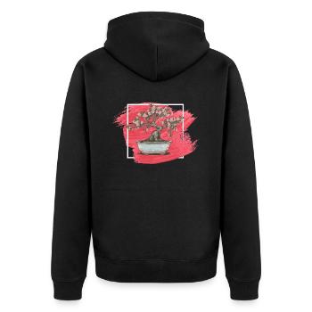 Bonsai Tree, Bonsai Tree, Flowerpot, Japanese-arts - Unisex Premium Organic Zip Hoodie - black - Back - Nico (187cm)