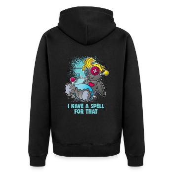 Magische Dunkle Kunst Okkulte Hexen Designs - Unisex Premium Bio Zip Hoodie - Schwarz - Hinten - Nico (187cm)