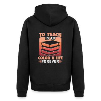 Meilleure idée de cadeau de pension pour les enseignants Étudiant - Veste à capuche bio Premium Unisexe - noir - Dos - Nico (187cm)