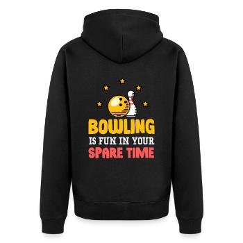 Bowling Is Fun In Your Leisure Laps - Unisex Premium Organic Zip Hoodie - black - Back - Nico (187cm)