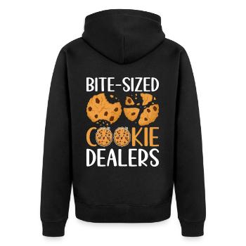 Cookie Scout - Unisex Premium Organic Zip Hoodie - black - Back - Nico (187cm)