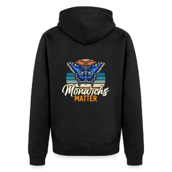 Asclépiade Monarques Matter Nature Lover Entomologie - Veste à capuche bio Premium Unisexe - noir - Dos - Nico (187cm)