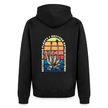 L’asclépiade restaure les plantes indigènes restaurer l’entomologie - Veste à capuche bio Premium Unisexe - noir - Dos - Nico (187cm)