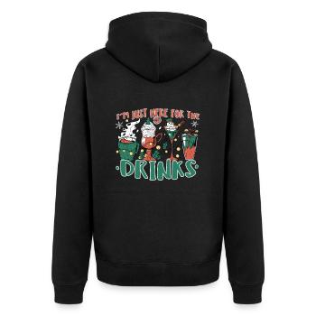 Je suis juste là pour boire un verre - Party Alcohol - Veste à capuche bio Premium Unisexe - noir - Dos - Nico (187cm)
