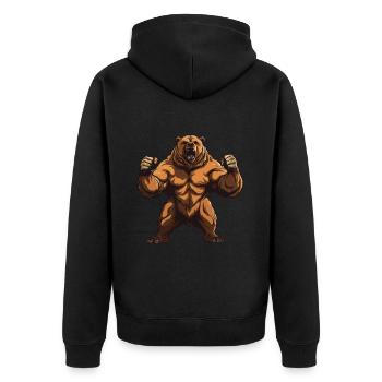 Ours Grizzly Musculation Muscles - Veste à capuche bio Premium Unisexe - noir - Dos - Nico (187cm)