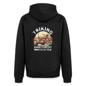 Trike Trike Rider Motor Trike Funny Trike Bike - Unisex Premium Organic Zip Hoodie - black - Back - Nico (187cm)