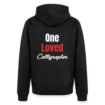 Un calligraphe bien-aimé drôle d’artisan - Veste à capuche bio Premium Unisexe - noir - Dos - Nico (187cm)