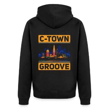 Cleveland State Ohio USA America United States - Unisex Premium Organic Zip Hoodie - black - Back - Nico (187cm)