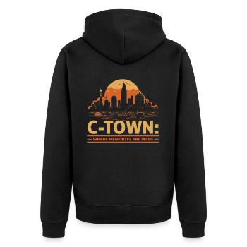 État de Cleveland, Ohio, États-Unis, États-Unis - Veste à capuche bio Premium Unisexe - noir - Dos - Nico (187cm)